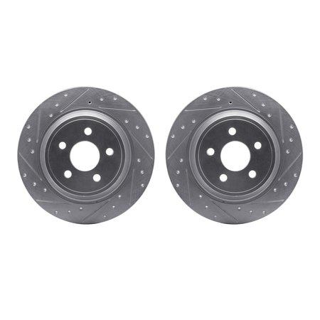 DYNAMIC FRICTION CO Rotors-Drilled and Slotted-SilverZinc Coated, 7002-55004 7002-55004
